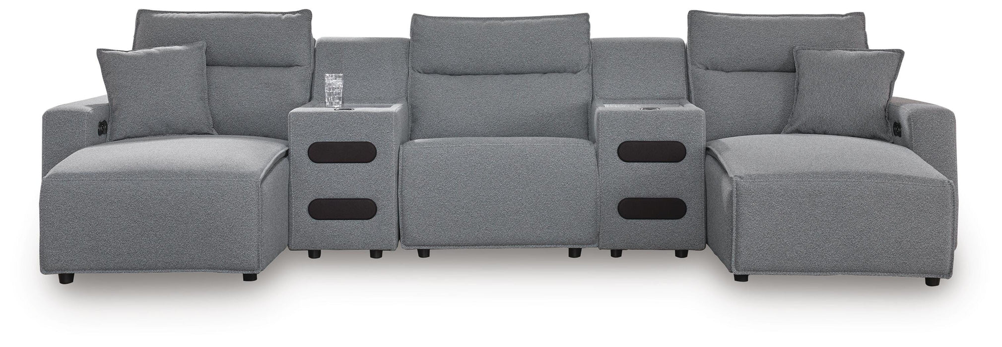 Modmax II Reclining Sectional with Double Chaise and Audio Consoles