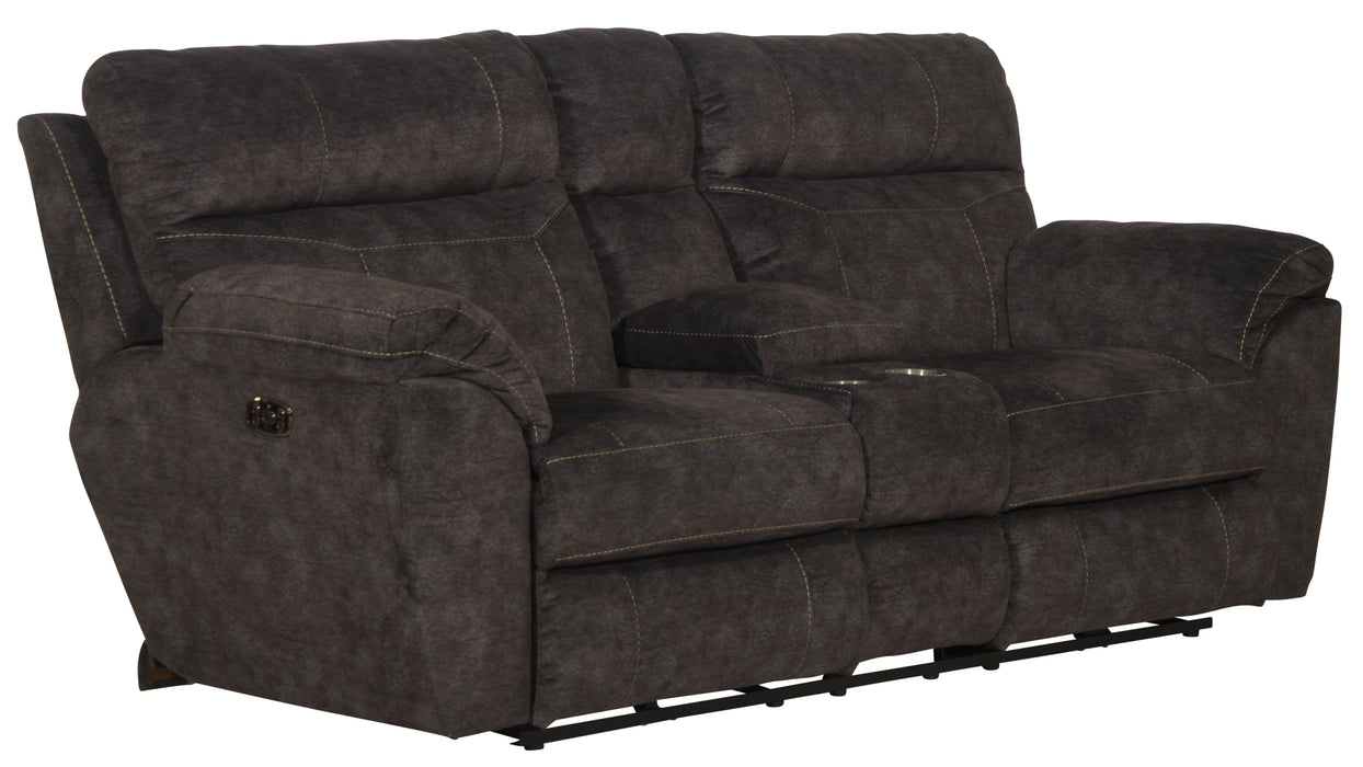 Sedona Pwr Hdrst w/Lumbar Lay Flt Rcl Cnsl Loveseat w/Stg & Cphldrs