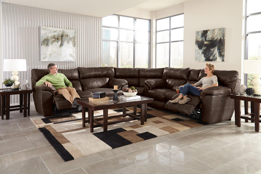 Catnapper Milan 3pcs Lay Flat Sectional Set in Chocolate