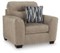 Olten Living Room Set - Mocha 2-Piece: Oversized Chair/Oversized Accent Ottoman