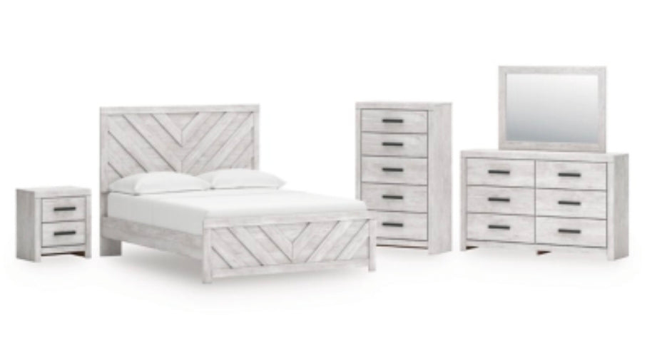 Cayboni Bed, Dresser, Mirror, Nightstand, Chest Set