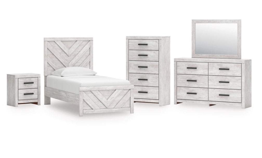 Cayboni Bed, Dresser, Mirror, Nightstand, Chest Set